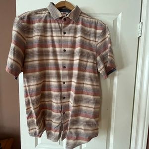 Hudson North Men's Button Down Striped Short Sleeve XL